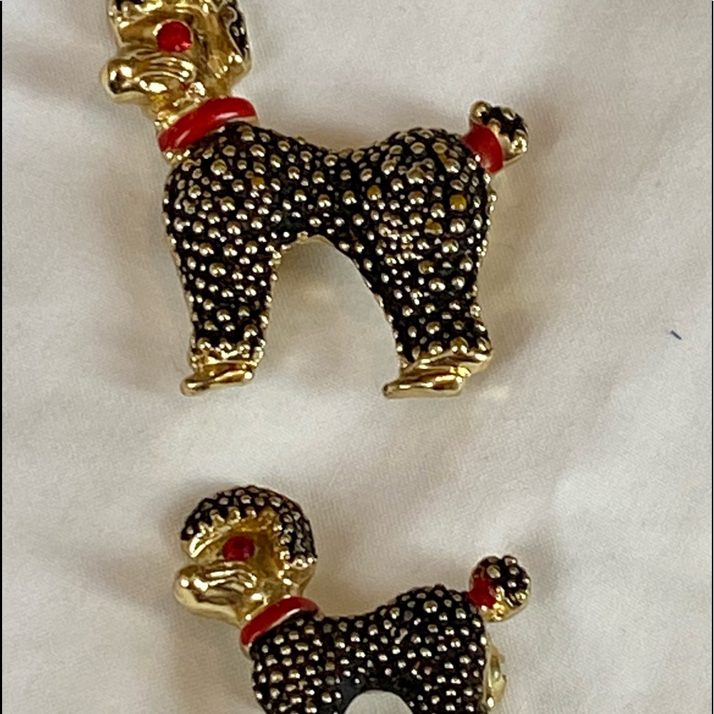 Two Vintage Poodle Brooches